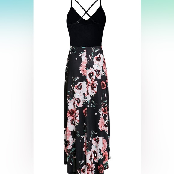 Black and Floral Dress - Picture 3 of 4